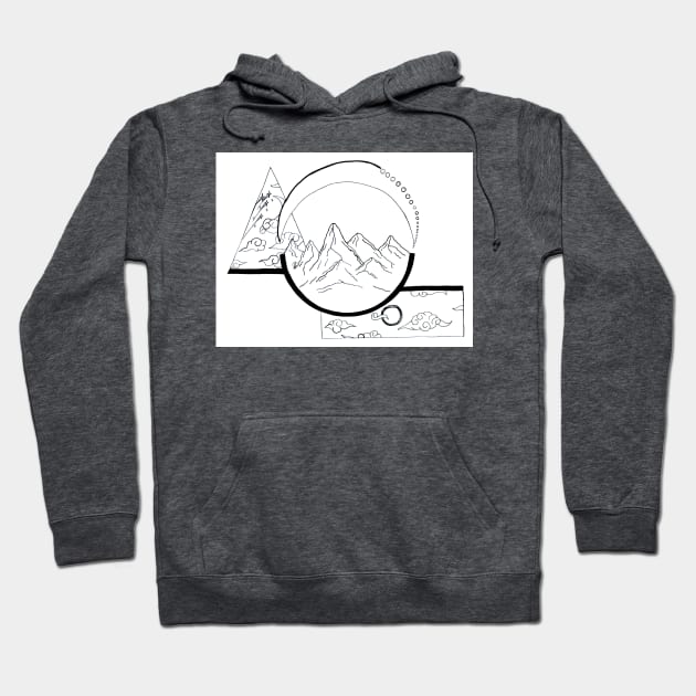 Splitting Skies Outline Hoodie by Crafton Megan Art